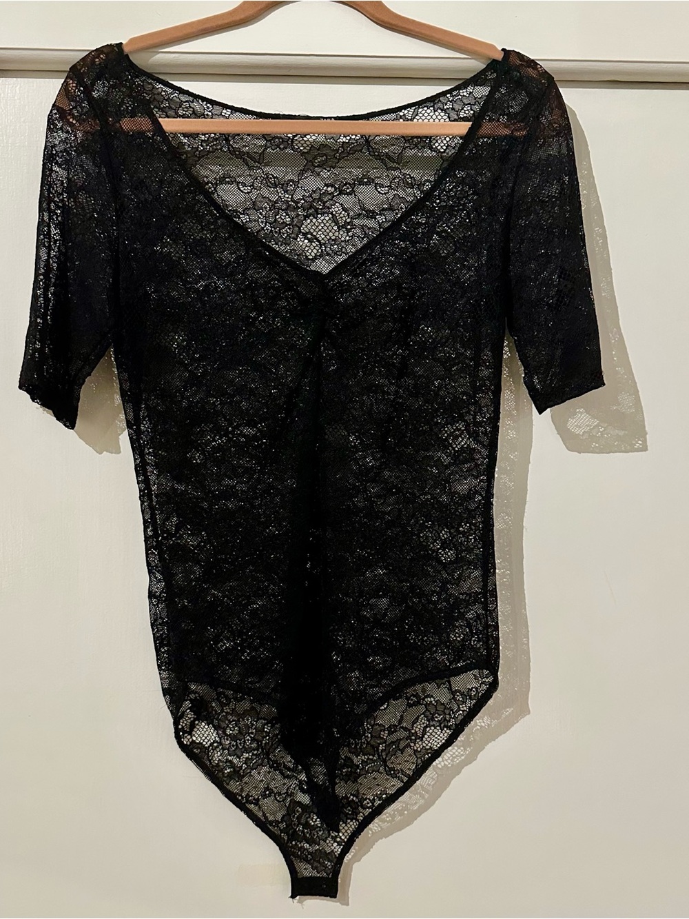 Zara Black Floral Lace Bodysuit